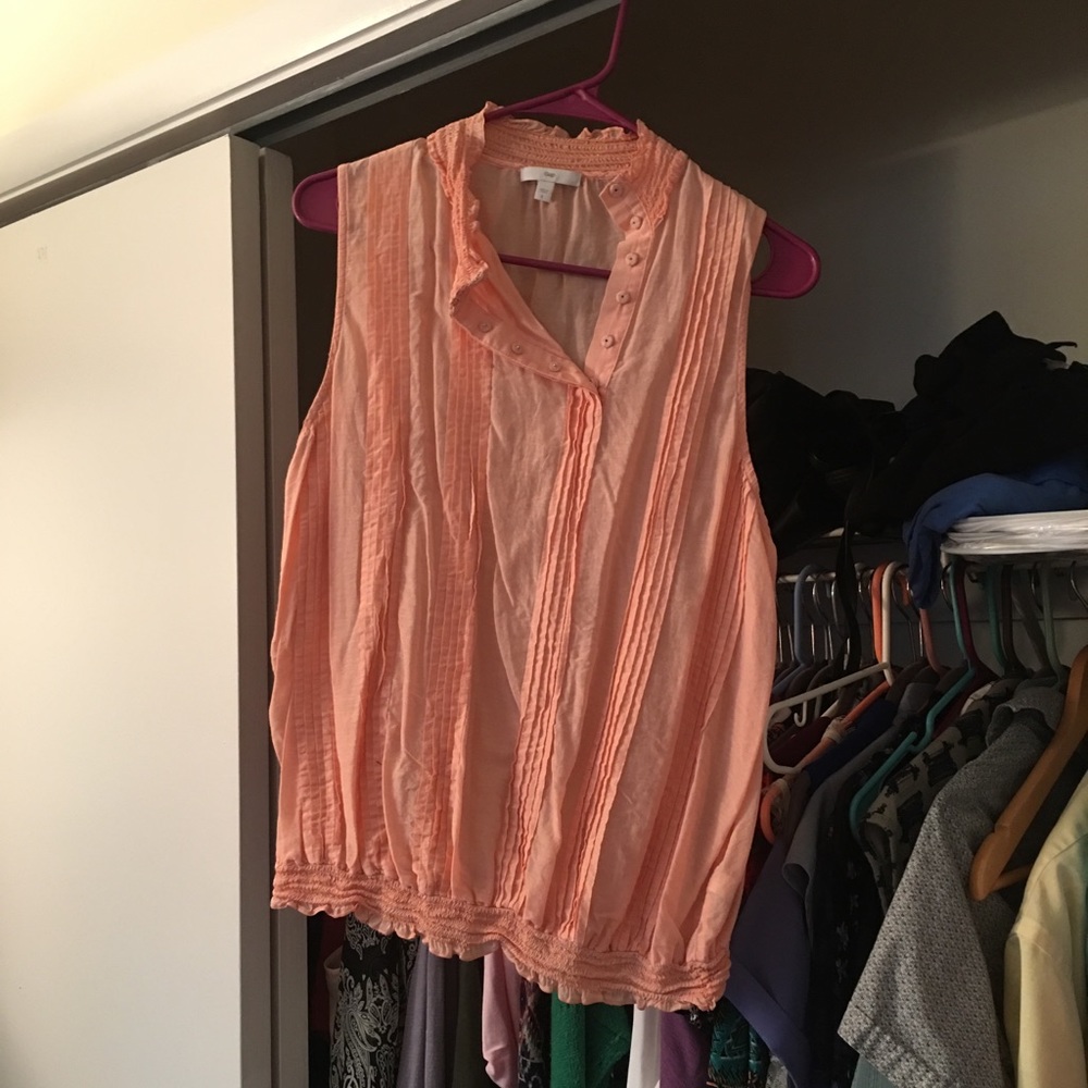Sheer pink sleeveless shirt